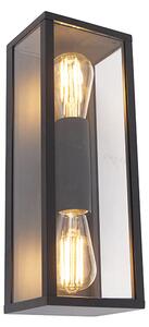 Průmyslové nástěnné svítidlo černé 38 cm 2-světlo IP44 - Charlois