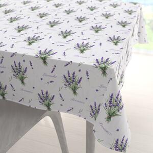 Biante Dekorační čtvercový ubrus Rongo RGP-508 Snítky levandulí Provence na bílém 40x40 cm