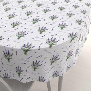 Biante Dekorační oválný ubrus Rongo RGP-508 Snítky levandulí Provence na bílém 50x100 cm