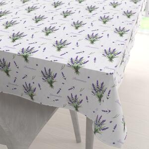 Biante Dekorační obdélníkový ubrus Rongo RGP-508 Snítky levandulí Provence na bílém 50x100 cm