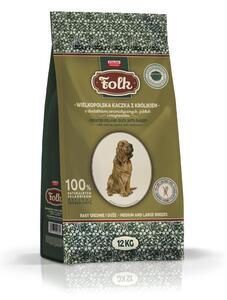 FLK FOLK Medium and large breeds Traditional Greater Poland duck with rabbit, apples and marjoram - suché krmivo pro psy - 12kg