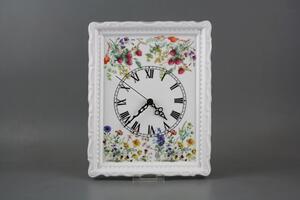 Bohemia Porcelán 1987 Luxusní porcelánové hodiny Kvetoucí louka BB