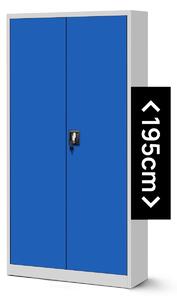 JAN NOWAK Plechová skříň model JAN H 900x1950x400, šedo-modrá