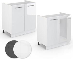Moderní kuchyňská sestava s lesklým povrchem – nástěnná a spodní skříňka s mechanismem pro jemné zavírání – 80 cm
