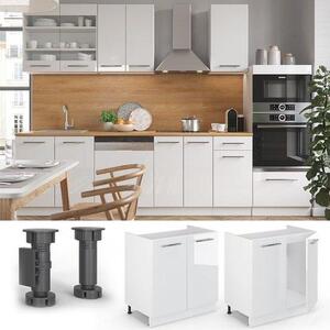 Moderní kuchyňská sestava s lesklým povrchem – nástěnná a spodní skříňka s mechanismem pro jemné zavírání – 80 cm