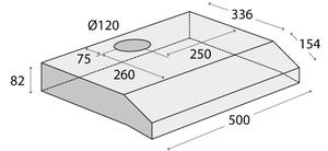 Concept OPP1250ss - Podvěsná digestoř 50 cm nerez