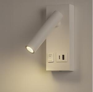 LED Nástěnné bodové svítidlo s USB CHARGE LED/2W/230V bílá