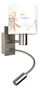 Brilagi - LED Flex. lampa BOBO 1xE27/25W/230V + LED/3W m. chrom/bílá/zvířátka
