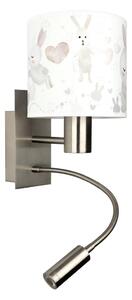 Brilagi - LED Flex. lampa BOBO 1xE27/25W/230V + LED/3W m. chrom/bílá/králíčci