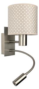 Brilagi - LED Flex. lampa BOBO 1xE27/25W/230V + LED/3W m. chrom/béžová/puntíky