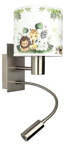 Brilagi - LED Flex. lampa BOBO 1xE27/25W/230V + LED/3W m. chrom/bílá/zel./džun