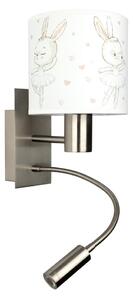 Brilagi - LED Flex. lampa BOBO 1xE27/25W/230V + LED/3W m. chrom/bílá/králíčci