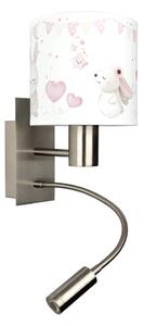 Brilagi - LED Flex. lampa BOBO 1xE27/25W/230V + LED/3W m. chrom/krémová/králíčci