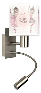 Brilagi - LED Flex. lampa BOBO 1xE27/25W/230V + LED/3W m. chrom/bílá/růžová/bal