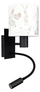 Brilagi - LED Flex. lampa BOBO 1xE27/25W/230V + LED/3W černá/bílá/králíčci