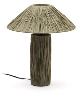 Khaki stolní lampa z rafie (výška 41 cm) Samse – Kave Home