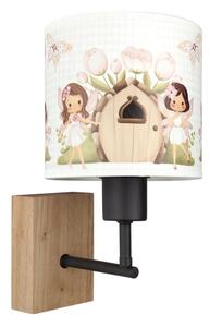 Brilagi - Nástěnná lampa BOBO WOOD 1xE27/25W/230V dub/černá/bílá/růžová/víly