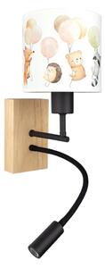 Brilagi - LED Flex. lampa BOBO WOOD 1xE27/25W/230V + LED/3W dub/černá/bílá/zvíř