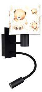 Brilagi - LED Flex. lampa BOBO 1xE27/25W/230V + LED/3W černá/bílá/medvídci
