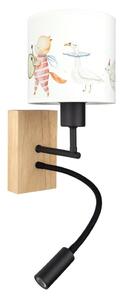 Brilagi - LED Flex. lampa BOBO WOOD 1xE27/25W/230V + LED/3W dub/černá/bílá/zvíř