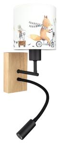 Brilagi - LED Flex. lampa BOBO WOOD 1xE27/25W/230V + LED/3W dub/černá/bílá/zvíř