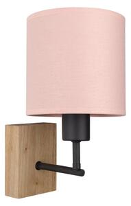 Brilagi - Nástěnná lampa BOBO WOOD 1xE27/25W/230V dub/černá/růžová