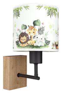 Brilagi - Nástěnná lampa BOBO WOOD 1xE27/25W/230V dub/černá/bílá/zelená/džungle