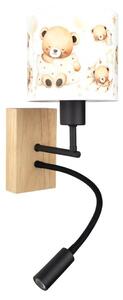 Brilagi - LED Flex. lampa BOBO WOOD 1xE27/25W/230V + LED/3W dub/černá/bílá/medv