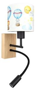 Brilagi - LED Flex. lampa BOBO WOOD 1xE27/25W/230V + LED/3W dub/černá/bílá/zvíř