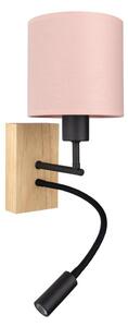 Brilagi - LED Flex. lampa BOBO WOOD 1xE27/25W/230V + LED/3W dub/černá/růžová