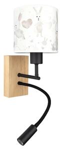 Brilagi - LED Flex. lampa BOBO WOOD 1xE27/25W/230V + LED/3W dub/černá/bílá/král