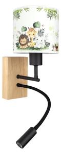 Brilagi-LED Flex. lampa BOBO WOOD 1xE27/25W/230V + LED/3W dub/čer./b./zel./džun