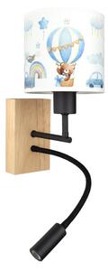 Brilagi-LED Flex. lampa BOBO WOOD 1xE27/25W/230V + LED/3W dub/čer./b./mod./medv