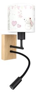 Brilagi - LED Flex. lampa BOBO WOOD 1xE27/25W/230V + LED/3W dub/čer./krém./král
