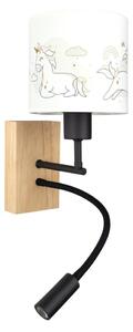 Brilagi - LED Flex. lampa BOBO WOOD 1xE27/25W/230V + LED/3W dub/čer./bílá/jedn