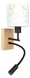 Brilagi - LED Flex. lampa BOBO WOOD 1xE27/25W/230V + LED/3W dub/černá/bílá/král