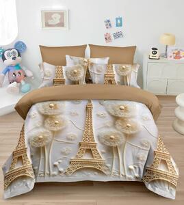 Bavlněné povlečení Paříž Eiffelova věž 140×200 + 70×90 cm | 2dílná sada