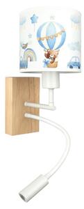 Brilagi - LED Flex. lampa BOBO WOOD 1xE27/25W/230V + LED/3W dub/bílá/modrá/medv