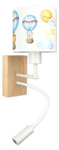 Brilagi - LED Flex. lampa BOBO WOOD 1xE27/25W/230V + LED/3W dub/bílá/zvířátka