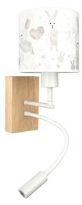 Brilagi - LED Flex. lampa BOBO WOOD 1xE27/25W/230V + LED/3W dub/bílá/králíčci