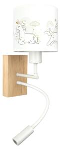 Brilagi - LED Flex. lampa BOBO WOOD 1xE27/25W/230V + LED/3W dub/bílá/jednorožci