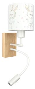 Brilagi - LED Flex. lampa BOBO WOOD 1xE27/25W/230V + LED/3W dub/bílá/králíčci