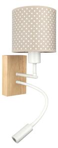 Brilagi - LED Flex. lampa BOBO WOOD 1xE27/25W/230V + LED/3W dub/bílá/béž./punt