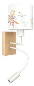 Brilagi - LED Flex. lampa BOBO WOOD 1xE27/25W/230V + LED/3W dub/bílá/zvířátka