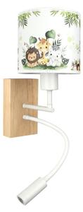 Brilagi - LED Flex. lampa BOBO WOOD 1xE27/25W/230V + LED/3W dub/bílá/zel./džun