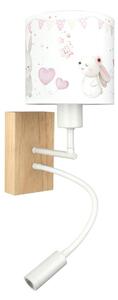 Brilagi - LED Flex. lampa BOBO WOOD 1xE27/25W/230V + LED/3W dub/bílá/krém./král