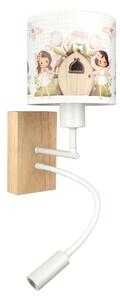 Brilagi - LED Flex. lampa BOBO WOOD 1xE27/25W/230V + LED/3W dub/bílá/růžová/víly
