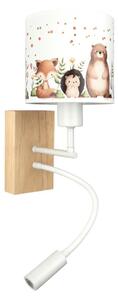 Brilagi - LED Flex. lampa BOBO WOOD 1xE27/25W/230V + LED/3W dub/bílá/zvířátka