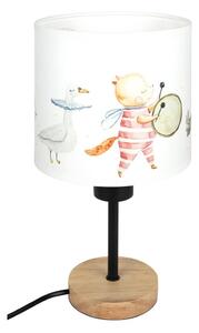 Brilagi - Stolní lampa BOBO WOOD 1xE27/25W/230V dub/černá/bílá/zvířátka