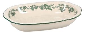 Zelený/slonovinový servírovací porcelánový talíř Cyril – S|P Collection